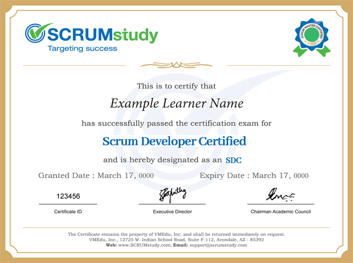 sdc certificate